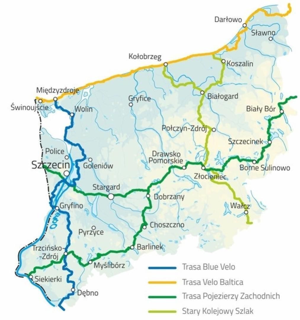 The four priority routes of the network.